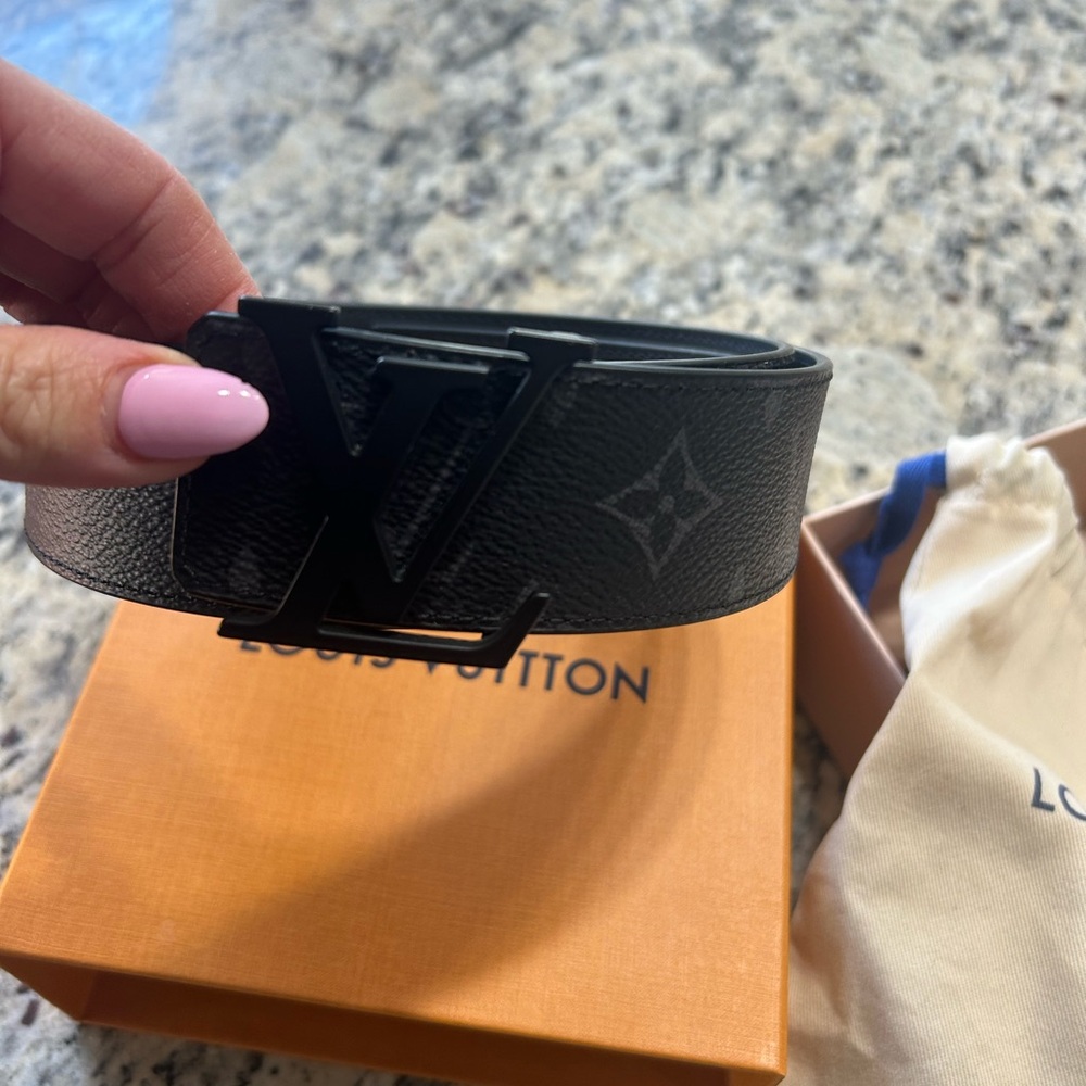 Louis Vuitton Black Monogram Leather Belt
